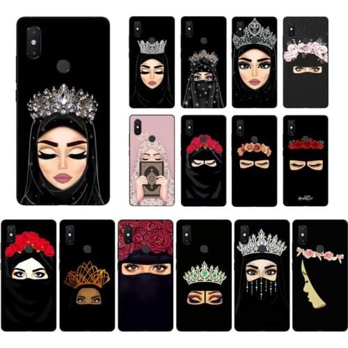 YNDFCNB Muslim Islamic Gril Eyes Bling Cute Phone Case For Xiaomi mi5 6 5X 6X Mi9 9SE mi8lite Mi10 Mi10Pro Pocophone F1