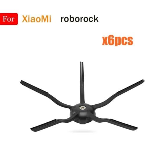 Black 5 Arms Rubber Side Brush Parts For XiaoMi Roborock S5 S50 S51 S55 S6 S6Pure S6Max E25 E35 Robot Vacuum Cleaner Accessories