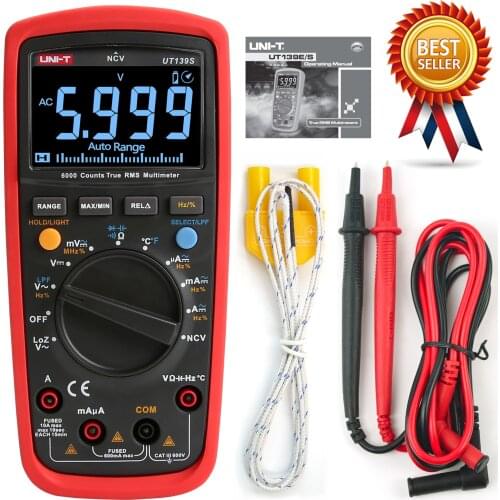 UNI-T UT139S True RMS digital multimeter, LPF (low pass filter)/LoZ (low impedance input) function/Temperature test EBTN display