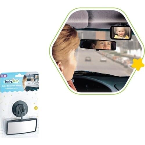Baby Rearview Mirror Black Color Easy Installation Travel Portable Baby Monitor Mirror Durable Smooth Clear Mirror High Quality