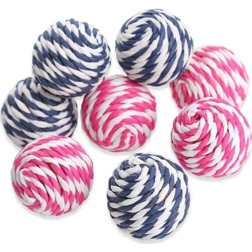 Toys for Cats Sisal Ball with Bell Ring Playing Chew Rattle Scratch Plastic Ball Interactive Cat Training Toys Pet Cat Supply