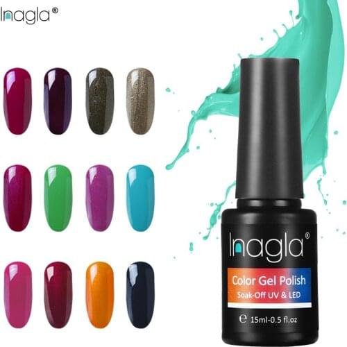 Inagla Pure Classic Color Series Nail Gel Polish 79 Colors 15ML Pearl Soak Off UV LED Lamp Nail Art Lacquer