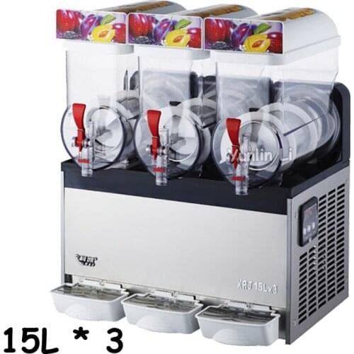 Beverage Ice Machine Snow Melting Machine 3 Tanks of Commercial Beverage Ice Frozen Juicer XRJ15X3