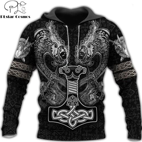 Fashion Mens Viking God hoodies 3D printed Tattoo Sweatshirt Hoodie Harajuku Autumn Streetwear Unisex Casual Tracksuit DW0117