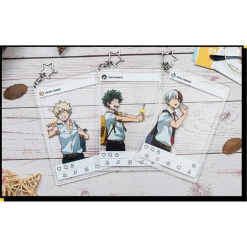 New Anime Boku no My Hero Academia Izuku Bakugou Shoto Group photo Keychain Acrylic Keyring Cosplay gifts