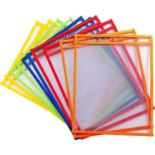 10 Dry Erase File Folder 9x 12 Inch Document Bag Perfect Classroom Organization Reusable Erasable File Display Book for Homework