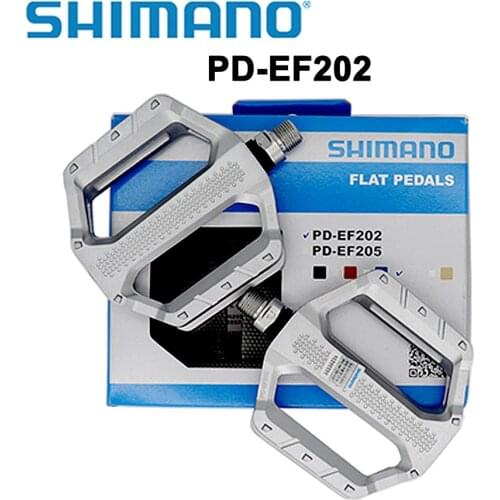 Shimano PD EF202 MTB Flat Pedal Casual Riding Mountain Bike Aluminum alloy Pedals Silver PD-EF202 BOX