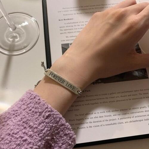 Retro English Alphabet Square Adjustable Bracelet For Women Trendy Mothers Day Gift fine Jewelry SAB220