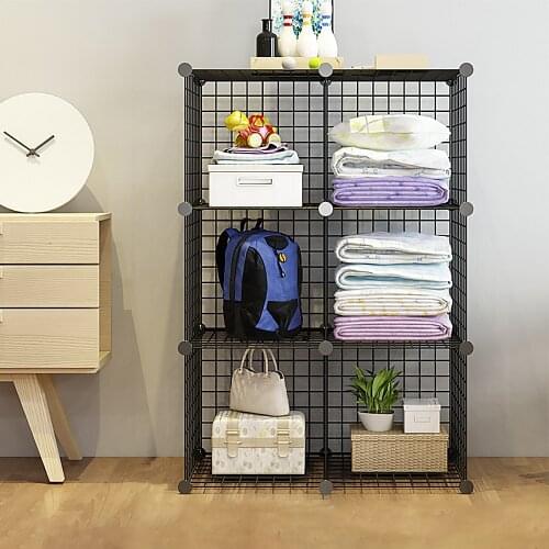 Modern Metal Mesh Grid Art Photo Postcards Displaying Metal Frame Home Wall Decor DIY Storage Shelf for Books Sundries Cosmetic