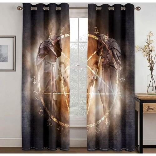 Custom Any Size Modern Creative Geometric Pattern window curtain For Living room Bedroom Home Decor Polyester Fabric Drapes