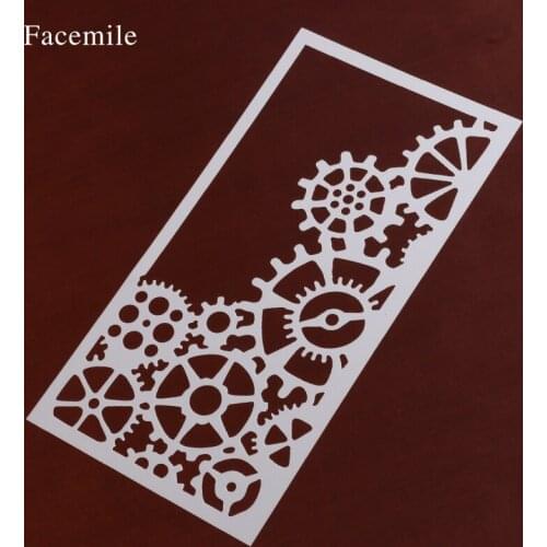 Facemile Gear Pattern Cake Stencil Set Fondant Plastic Cake Stencil Gear Accessories Decoration Stencil Cookie Art Stencil 54050