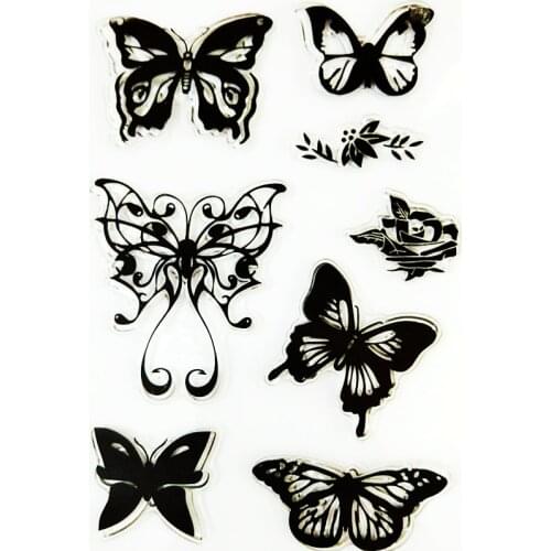 YLCS216 Butterfly Silicone Clear Stamps For Scrapbook DIY Album Paper Cards Decoration Embossing Folder Rubber Stamp 11*16cm