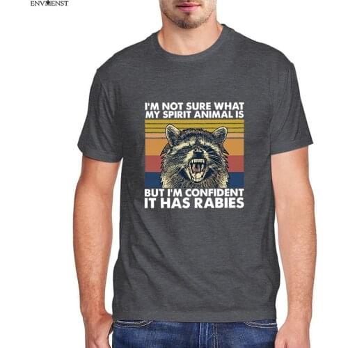 Funny mens t shirt Raccoon I'm Not Sure What My Spirit Animal Is,Vintage Mens Shirt Short Sleeve Funny Unisex short sleeve tee