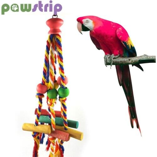 Bird Chewing Toy Funny Cotton Rope Parrot Toy Bird Hanging Chewing Swing Bite Resistant Bird Tearing Toy Parrot Training Tool