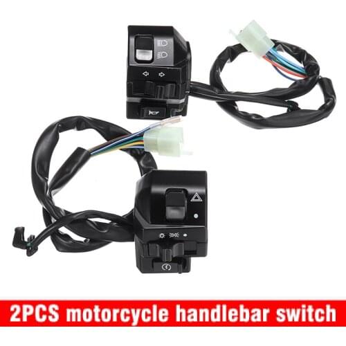 1Pair 12V Motorcycle Scooter 7/8" Handlebar Control Switch Horn Turn Signal Light Headlight Start Switch Connector Push Button