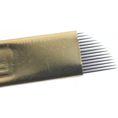 10pcs 14 Pins Flat Blades For Professional Permanent Makeup Eyebrow Pen Manual tattoo supplies Tattoo needles