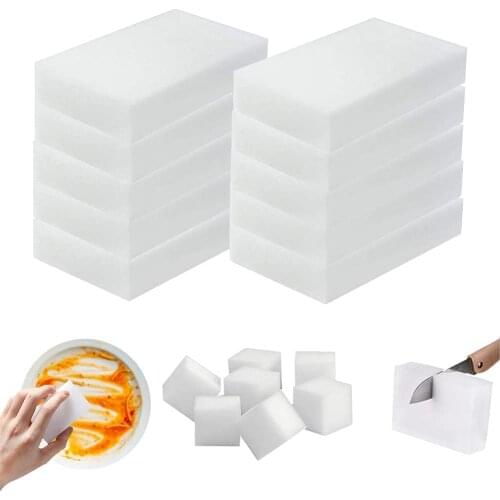 100 PCS Car And Home Cleaning Sponge in Bulk White Sponges Melamine Foam Cleaning Pad Sponges for Car Bathroom Kitchen Floor