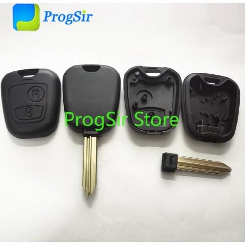 2Button FOB ShelL Case Carcasa For Peugeot Citroen No Need Screw With SX9 Blade Espada
