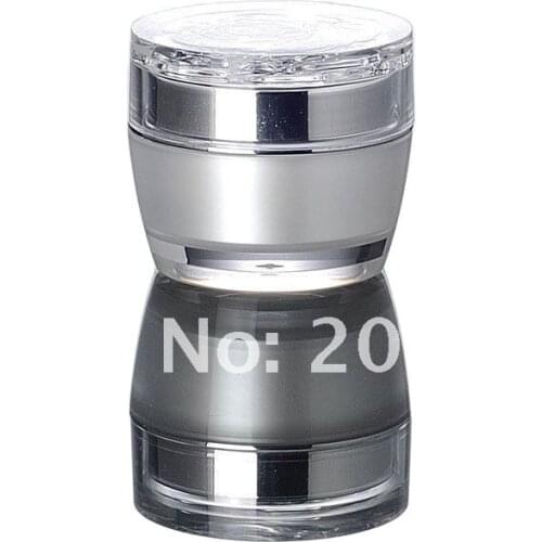 30G pear white acrylic cream jar with flower shape lid