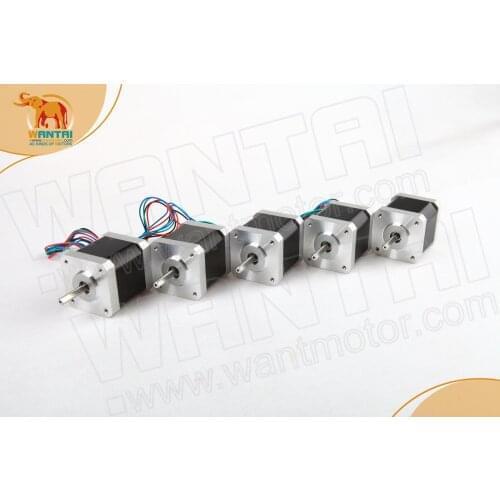 5PCS Wantai 3D Reprap Printer Nema17 CNC Stepper Motor 40mm/5000g.cm, 75 Oz-in/ 1.5A CNC stepper motor stepping motor 2 phases