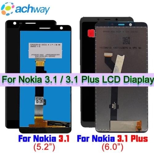 6.0" ORIGINAL Display for Nokia 3.1 Plus LCD 3.1 Display Touch Screen 1440*720 for Nokia 3.1 LCD Replacment 3.1 Plus Screen
