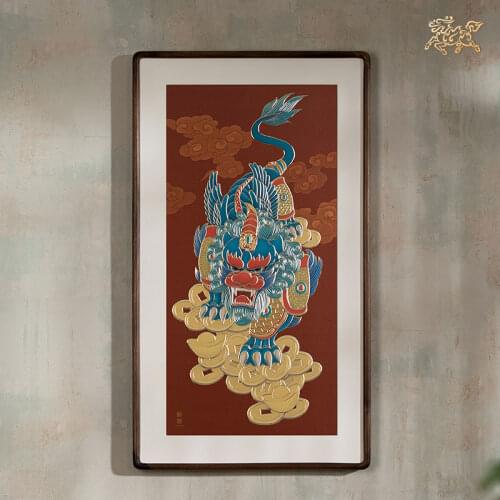 70cm large Company home wall high grade Bronze sculpture decorative painting ZHAO CAI Dragon PI XIU bring wealth GOOD LUCK