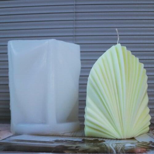 LOVE'N LV972C Etsy popular big shell shape irregular geometry ornament incense candle silicone big leaf candle molds