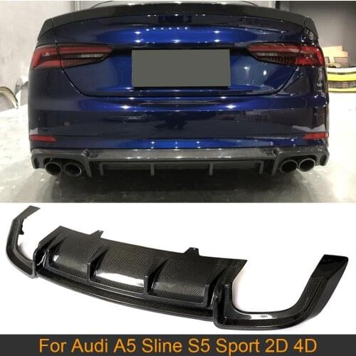 Car Rear Bumper Diffuser Lip For Audi A5 Sline S5 Sport 2D 4D 2017 2018 Non Standard Rear Diffuser Lip Spoiler Carbon Fiber/ FRP