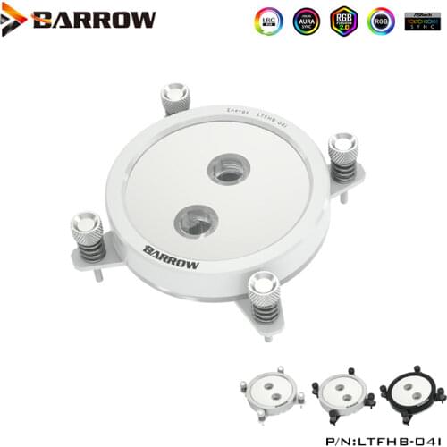 Barrow White CPU Cooler For INTEL SOCKET LGA1200,1150 1151 1155 1156 Processor Water Block,Black,Silver,G1/4" 5V,LTFHB-04N V2