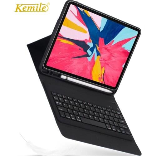Kemile Bluetooth Keyboard Case W Pencil holder for iPad Pro 11 2018,Magnetic Flip Cover For iPad Pro 11 inch Bluetooth Keyboard