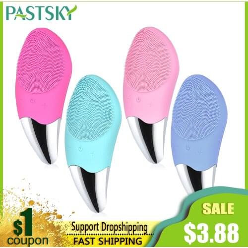 Mini Electric Facial Cleansing Brush Waterproof Silicone Sonic Skin Massage Face Pore Deep Cleanser Facial Clean Brush Device