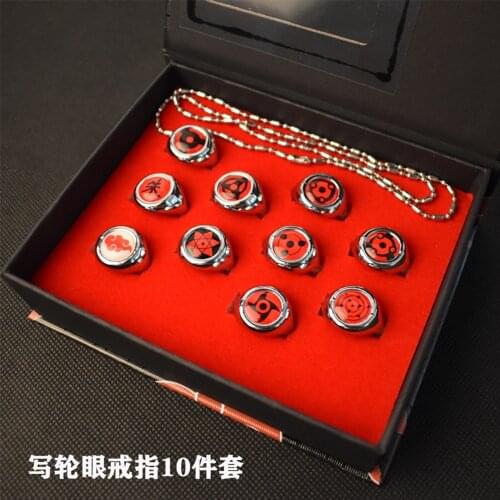 Anime Ninjagos Akatsuki Cosplay Ring Itachi Pain Orojimaru Sasori Hidan Deidara Pein Accessories Party Jewelry Cartoon Prop Gift