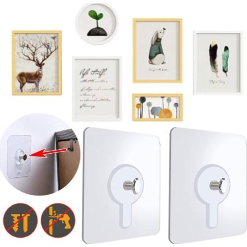 High Quality Photo Frame Hole Hole Hook Non-Trace Self Adhesive Hanging Nail Wall Painting Cross Stitch Hot Sale Hole Nail 4pcs