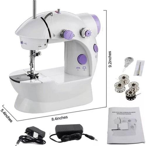 Electric Mini Sewing Machine For Home Hand Machine To Sew 110/220V Speed Adjustment with Light Handheld Sewing Machine