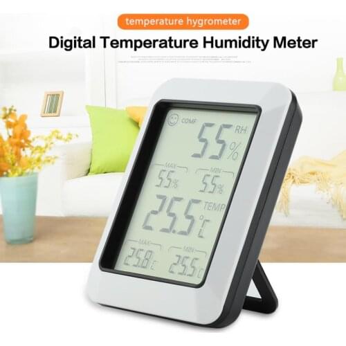 Multi-functionacl Digital Temperature Humidity Meter LCD Electronic Wireless Digital /Min Temperature Humidity Meter