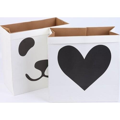 Fashion Kraft Paper Storage Box Desktop Storage Organizer Sundries Storage Box Cabinet Children Toys Clothing Storage Basket