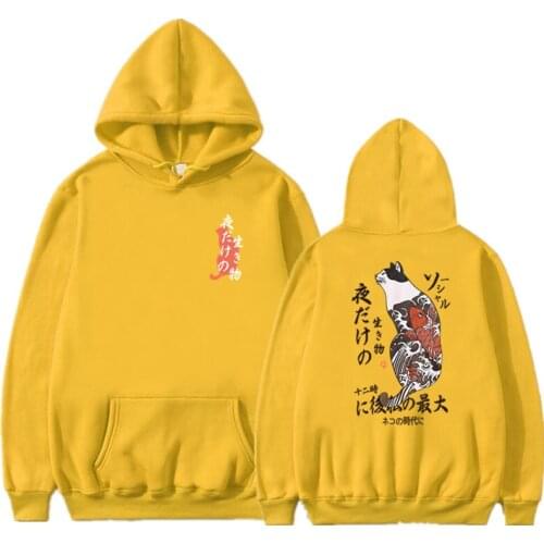 Fashion Harajuku Hoodie Sweatshirt Mens Casual Black Hip Hop Japan Print Hoodie Streetwear Clothing Top Coat Male Winter 2019