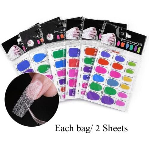 New 2 Sheets Nail Glass Fiber Cutting Extension Piece Nail Extension Tool Extended Filament Nail Art Nail Sticker Nail Fibre