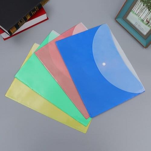New arrival A4 Clear Document Bag Paper File Folder Stationery School Office Case PP 6 colors Filing Products