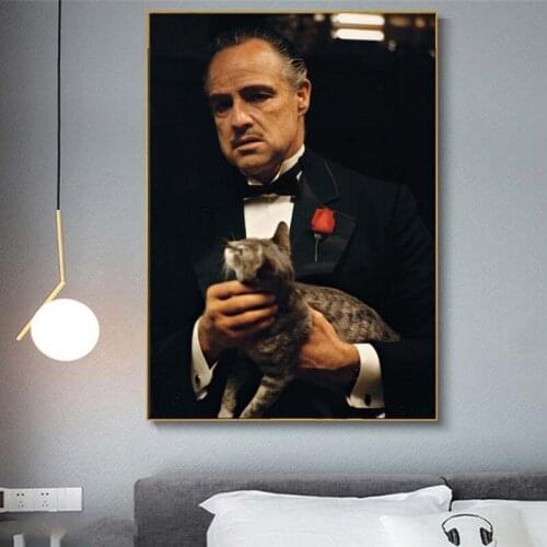 Modern Godfather Portrait Movie Posters and Prints Wall Art Canvas Paintings on The Wall Wall Hanging Pictures Home Decoration