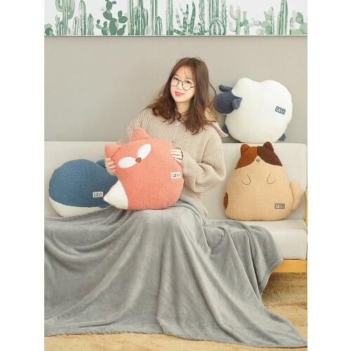 Pillow and Quilt Dual-Purpose Bedside Two-in-One Nap Blanket Cushion Pillow Airable Cover Office Sleeping Pillow
