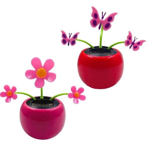 Solar Powered Dancing Flower Doll Car Interior Office Desk Decoration Funny Electric Toys For Kids Christmas Gift Car Ornaments