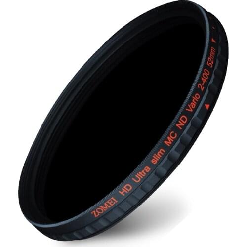 Zomei HD Slim Adjustable Fader ND2-400 Filter Neutral Density ND Shott Glass For Canon Nikon DSLR Camera Variable ND Filters