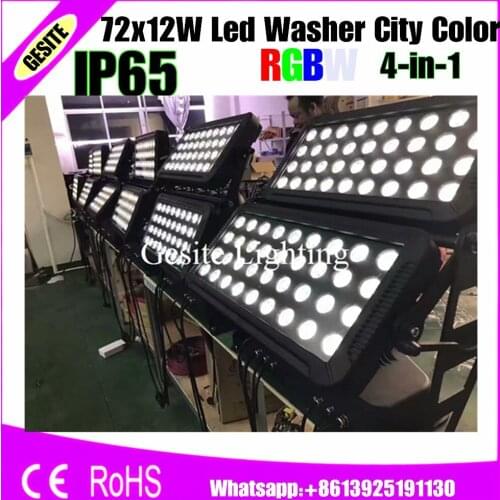 72 * 12W 4in1 Led Wall Washer Light DMX512 Outdoor Spot Light Double Head RGBW Quad-Color LED City Color Light