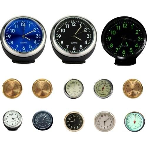 Universal Car Quartz Dial Hygrometer Time Clock Temperature Thermometer Moisture Meter Car Styling Accessories Interior