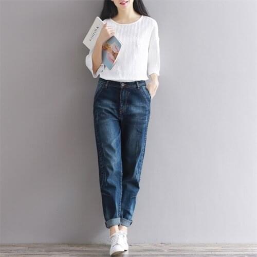 Women jeans harem pants women trousers loose casual plus size high waist vintage jeans