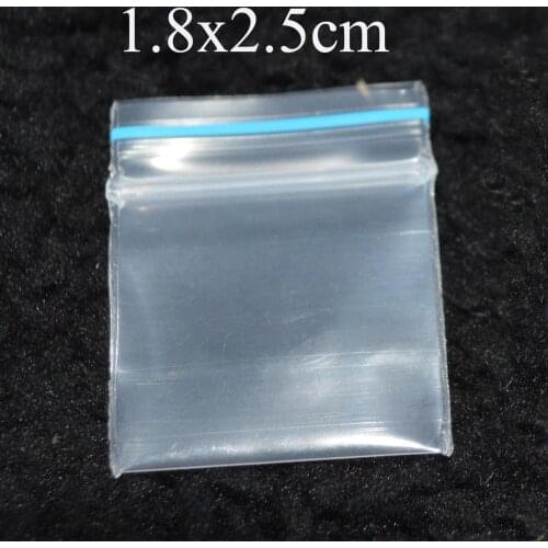 1.8x2.5cm 0.7''x1'',1000pcs/Lot wholesale clear blue line Ultra thick small ziplock bag zipper bag reclosable plastic pe bag