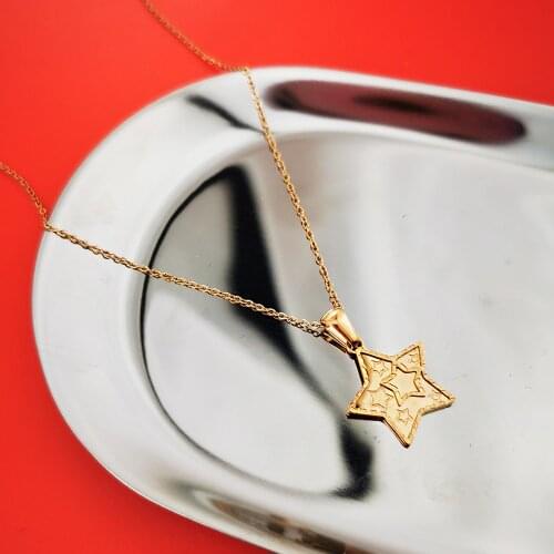 2021 new five-pointed star Korean trendy net red pendant necklace
