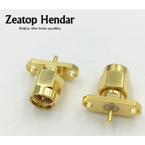4Pcs Copper RF Electrical Wire Terminal Connector SMA Male 2 Hole Panel Mount with Solder Post Terminal