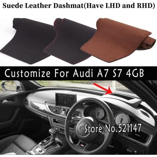 Accessories Car-styling Suede Leather Dashmat Dashboard Cover Dash Mat Carpet For Audi A7 S7 4GB 2010-2018 2011 2013 2014 2015